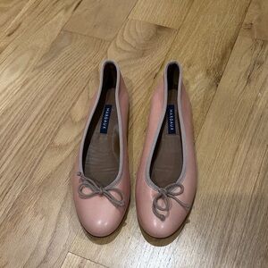 Margaux Ballet Flats in Blush Pink with Neutral Trim